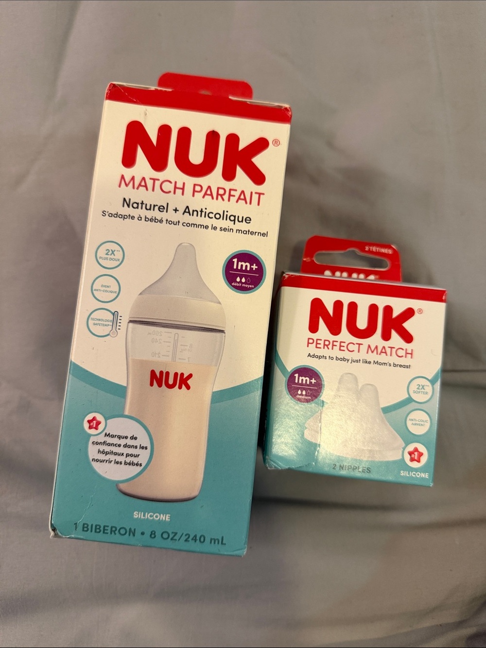 Nuk natural and anti colic baby bottle and nipples